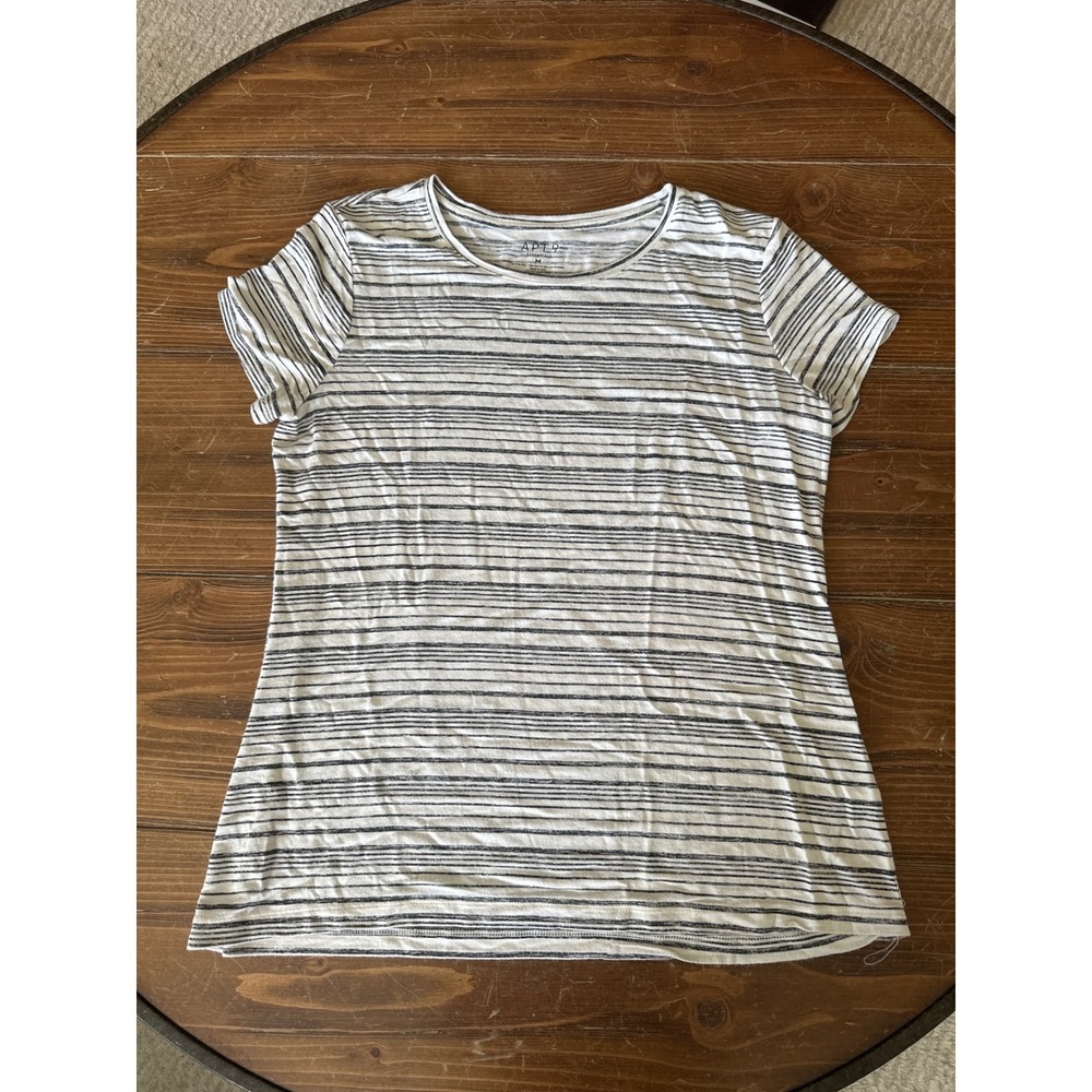 APT9 Essential‎ Striped Tee T Shirt Top Crew Neck Short Sleeve Casual capsule M